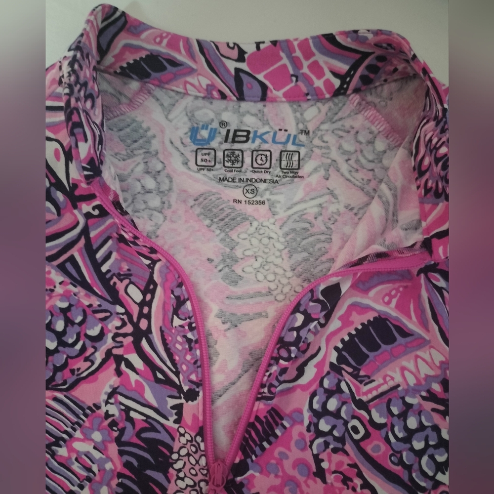 IBKUL Krista Long Sleeve Mock Neck Dress Hot Pink/Candy Pink Size XS